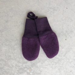 Babyvantar ullfleece – 100% ekologisk merinoull Lila Mélange, Engel